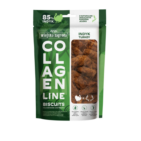WIEJSKA ZAGRODA Collagen Line Collagen cookies Turkey - pamlsek pro psa - 90g - Fotogalerie 1