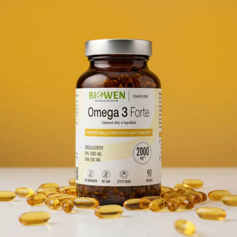 BIOWEN Omega 3 Forte 1000 mg EPA, 500 mg DHA – doplněk stravy pro lidi – 90 kapslí - Fotogalerie 2