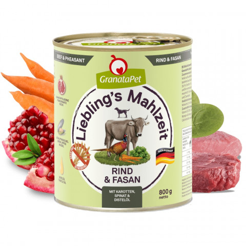 GRANATAPET Liebling's Mahlzeit Beef and pheasant - vlhké krmivo pro psy - 800g - Fotogalerie 2