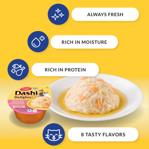 INABA Dashi Delights kuře a tuňák ve vývaru - pochoutka pro kočky - 3x70 g + 1x70 g Zdarma! - Fotogalerie 3