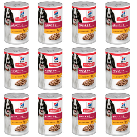 HILL'S Science Plan Canine Adult Chicken - mokré krmivo pro psy - 12x370g - Fotogalerie 1