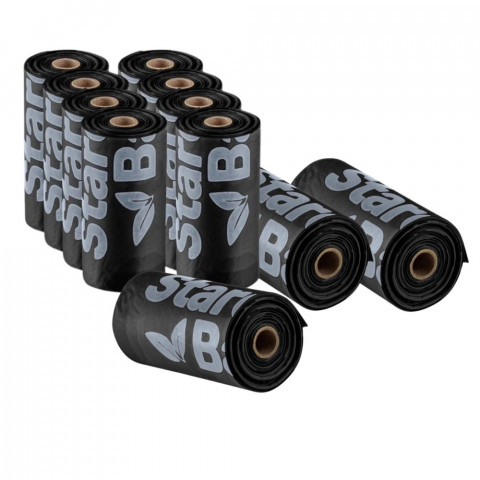 STARCHBAG Kompostovatelné BIO sáčky na exkrementy 11x15 ks. Černý - Fotogalerie 1