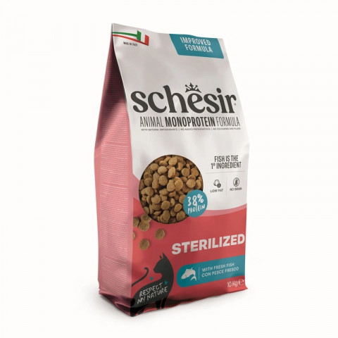 SCHESIR Animal Mono Protein Formula Sterilized fish – suché krmivo pro kočku – 10 kg - Fotogalerie 3