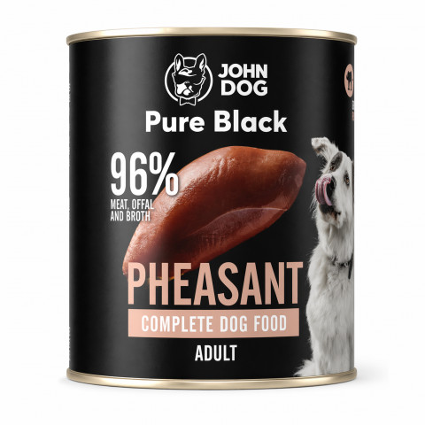 JOHN DOG Pure Black Mono Bažant - vlhké krmivo pro psy - 800g - Fotogalerie 1