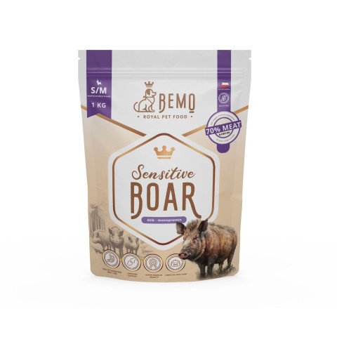 BEMO Sensitive Boar Small/Medium Mono - suché krmivo pro psy - 1kg - Fotogalerie 1