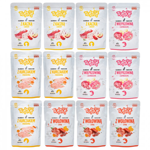 TUF TUF Mielonka MIX TASTE - mokré krmivo pro psy - 12x100g - Fotogalerie 1