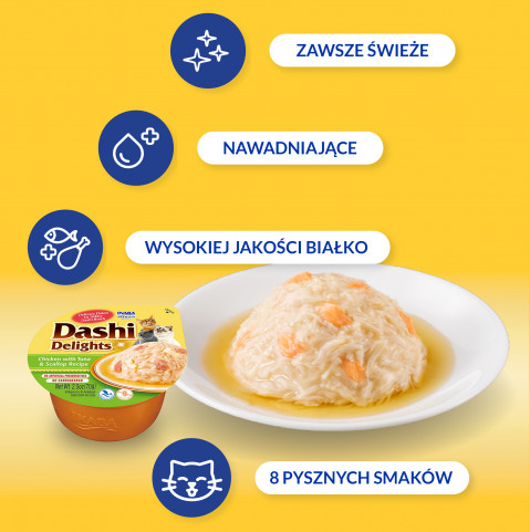 INABA Dashi Delights Kuře s tuňákem a mušlemi ve vývaru - pochoutka pro kočky - 3x70 g + 1x70 g Zdarma! - Fotogalerie 20