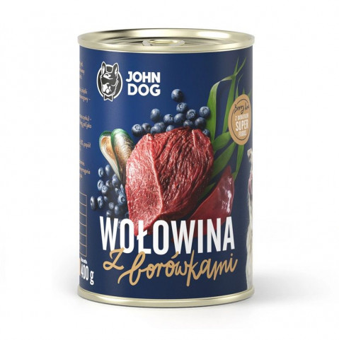 JOHN DOG Berry Adult Beef with blueberries - Mokré krmivo pro psy - 6 x 400 g - Fotogalerie 3