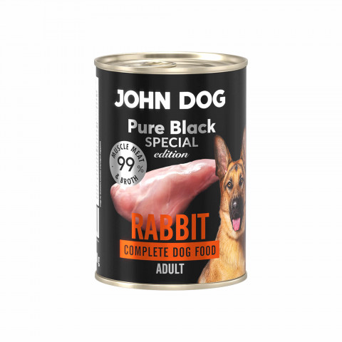 JOHN DOG Pure Black Special Edition Mono Rabbit - vlhké krmivo pro psy - 400g - Fotogalerie 1