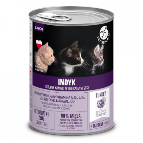 PET REPUBLIC Junior Turkey - mokré krmivo pro kočky - 400g - Fotogalerie 1