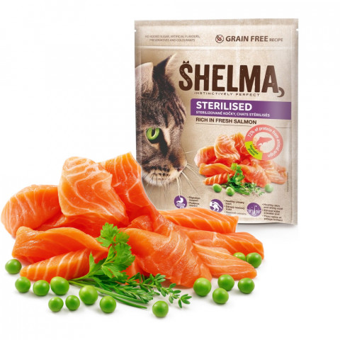 SHELMA Sterilised Salmon - suché krmivo pro kočky - 1,4kg - Fotogalerie 4