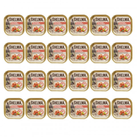 SHELMA Salmon and trout pate - mokré krmivo pro kočky - 24x100g - Fotogalerie 1