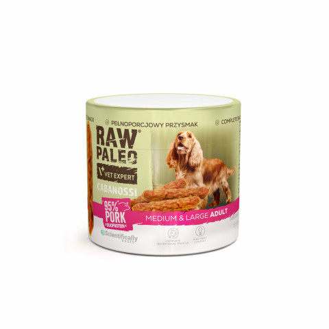 VETEXPERT Raw Paleo Cabanossi Pork Medium Large - pamlsek pro psa - 100g - Fotogalerie 1