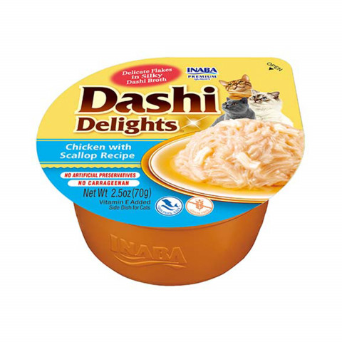 INABA Dashi Delights Kuře a mušle ve vývaru - pochoutka pro kočky - 3x70 g + 1x70 g Zdarma! - Fotogalerie 6