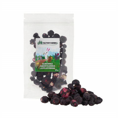 FACTORY HERBS Freeze-dried blueberries - lahůdka pro hlodavce a králíky - 10g - Fotogalerie 1