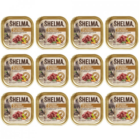 SHELMA Duck and chicken pate - mokré krmivo pro kočky - 12x100g - Fotogalerie 1