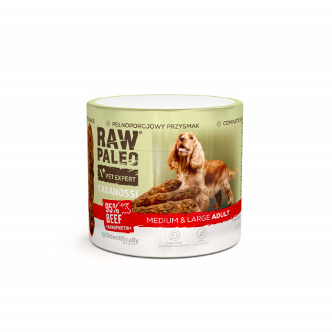 VETEXPERT Raw Paleo Cabanossi Beef Medium Large Mono - pamlsek pro psa - 100g - Fotogalerie 1
