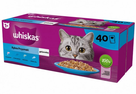 WHISKAS Fish Favourites in jelly - mokré krmivo pro kočky - 40x85 g - Fotogalerie 1