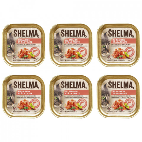 SHELMA Salmon and trout pate - mokré krmivo pro kočky - 6x100g - Fotogalerie 1