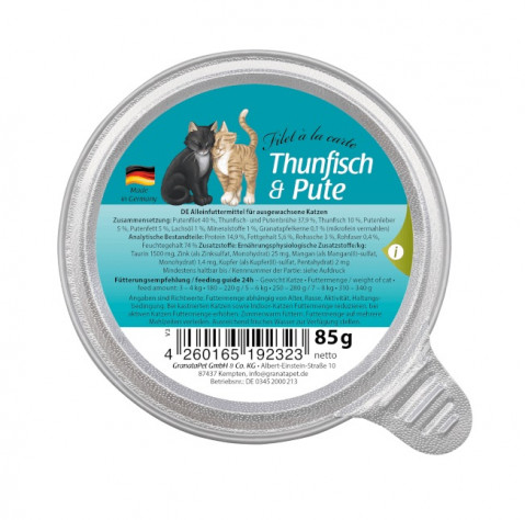 GRANATAPET Filet á la carte Tun with turkey - mokré krmivo pro kočky - 85g - Fotogalerie 1