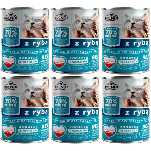 FRENDI Kousky v omáčce s rybou - mokré krmivo pro kočky - 6x800g - Fotogalerie 1
