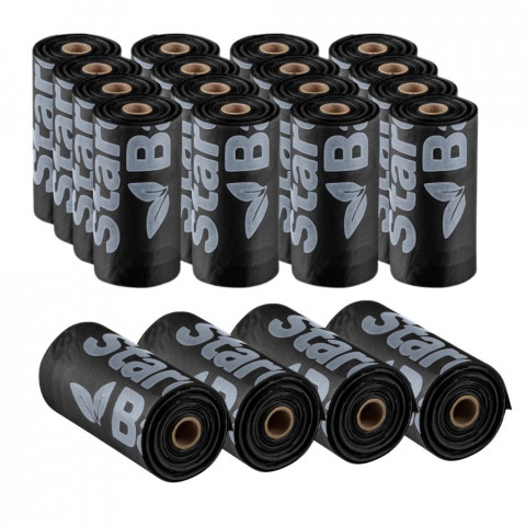 STARCHBAG Kompostovatelné BIO sáčky na exkrementy 20x15 ks. Černý - Fotogalerie 1