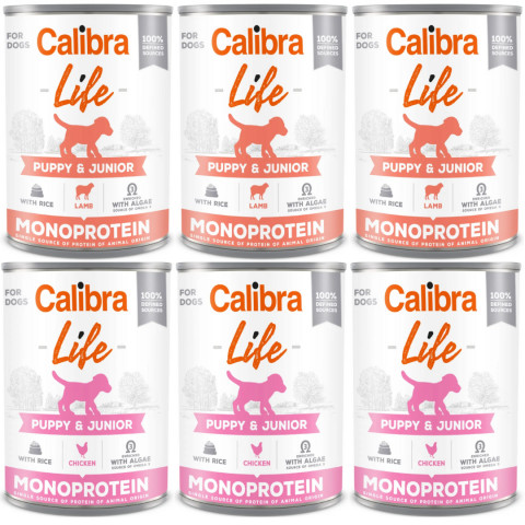 CALIBRA Dog Life Puppy&Junior MIX - mokré krmivo pro psy - 6x400g - Fotogalerie 1