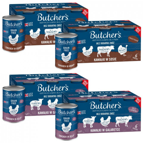 BUTCHER'S Original Mega pack MIX CHUTÍ - mokré krmivo pro psy - 24x400g (4x(6x400g)) - Fotogalerie 1