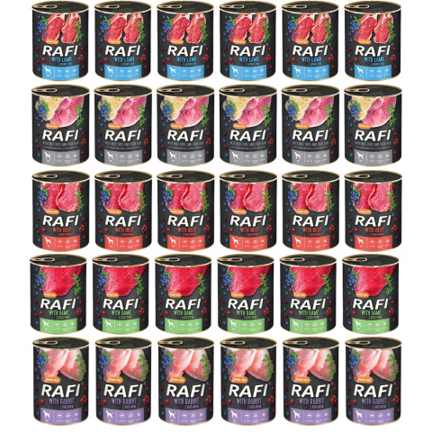 DOLINA NOTECI Rafi MIX příchutí bez drůbeže - mokré krmivo pro psy - 30x800g - Fotogalerie 1