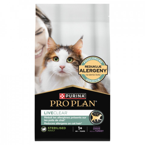 PURINA Pro Plan LiveClear Sterilised Rich in turkey - suché krmivo pro kočky - 1,4kg - Fotogalerie 1