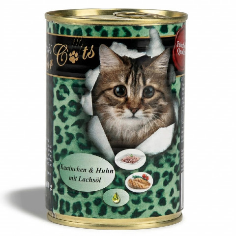 O’CANIS Rabbit and chicken with salmon oil - mokré krmivo pro kočky - 400g - Fotogalerie 1
