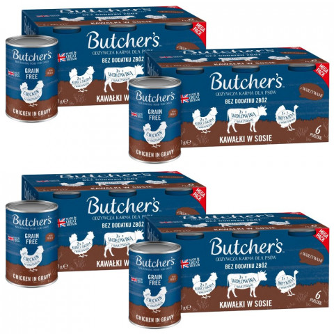 BUTCHER'S Original Mega pack mix se zeleninou v omáčce - mokré krmivo pro psy - 24x400g (4x(6x400g)) - Fotogalerie 1