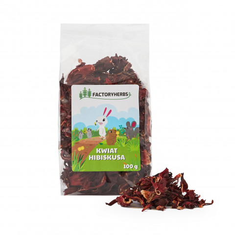 FACTORY HERBS Hibiscus flower - lahůdka pro hlodavce a králíky - 100g - Fotogalerie 1