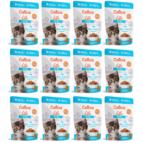 CALIBRA Cat Life pouch Kitten Salmon in gravy - mokré krmivo pro kočky - 12x85g - Fotogalerie 1