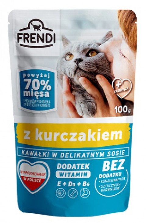 FRENDI Kousky v omáčce s kuřecím masem - mokré krmivo pro kočky - 100 g - Fotogalerie 1