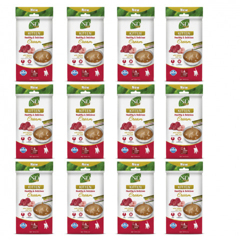 FARMINA N&D Prime Cat Cream with chicken & tuna kitten box – pamlsek pro kotě – 12x(4x15g) - Fotogalerie 1