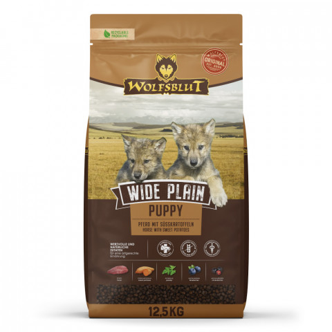 WOLFSBLUT Wide Plain Puppy Horse with sweet potatoes - suché krmivo pro psy - 12,5kg - Fotogalerie 1