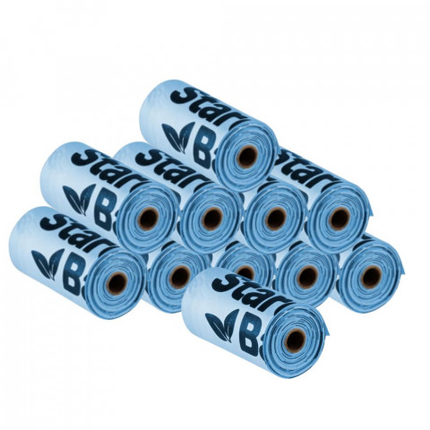 STARCHBAG Kompostovatelné BIO sáčky na exkrementy 11x15 ks. Modrý - Fotogalerie 1