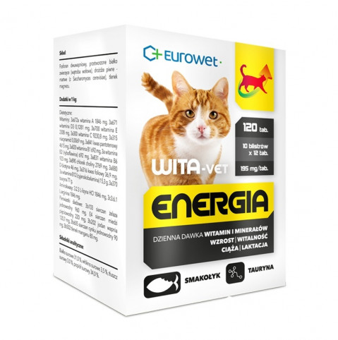 EUROWET Wita-Vet Energia - doplňky stravy pro kočky - 120 tablet - Fotogalerie 1