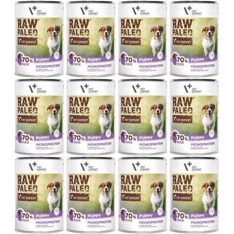 VETEXPERT Raw Paleo Puppy Monoprotein Kachna - vlhké krmivo pro štěňata - 12x400g - Fotogalerie 1