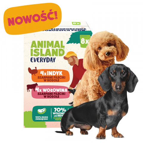 ANIMAL ISLAND Turkey / Beef Fillets in broth - vlhké krmivo pro psy - 8x150g - Fotogalerie 3