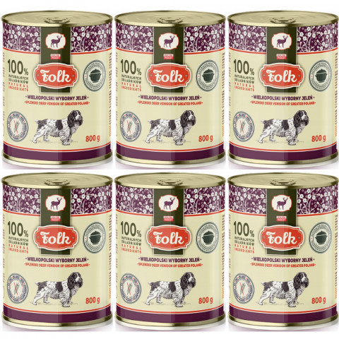 FOLK Velkopolská vynikající jelení – mokré krmivo pro psy – 6x800g - Fotogalerie 1