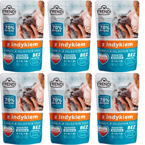 FRENDI kousky v omáčce s krůtím masem - mokré krmivo pro kočky - 6x100g - Fotogalerie 1