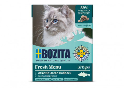 BOZITA Fresh Menu Haddock in jelly - mokré krmivo pro kočky - 370g - Fotogalerie 2
