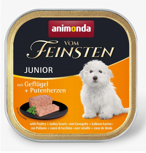 ANIMONDA Vom Feinsten Junior Poultry and turkey heart - mokré krmivo pro psy - 150g - Fotogalerie 1
