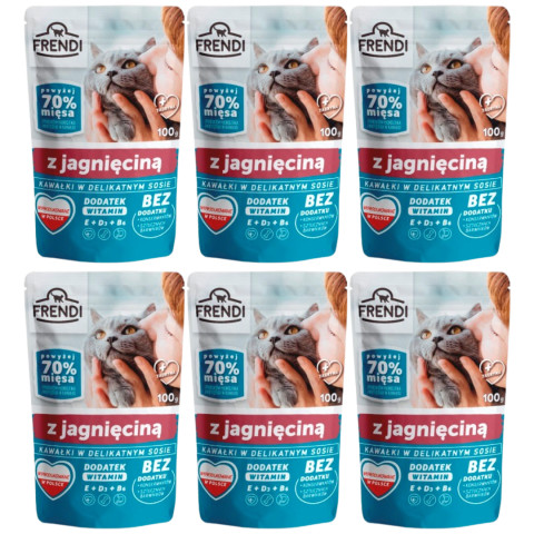 FRENDI kousky v omáčce s jehněčím masem - mokré krmivo pro kočky - 6x100g - Fotogalerie 1