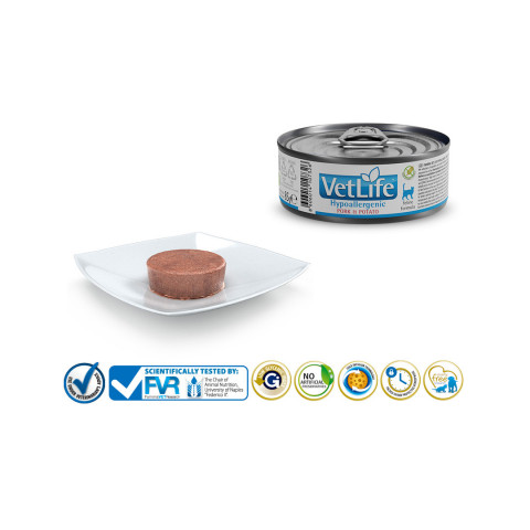 FARMINA Vet Life Hypoallergenic Pork & Potato - mokré krmivo pro kočky - 85 g - Fotogalerie 3
