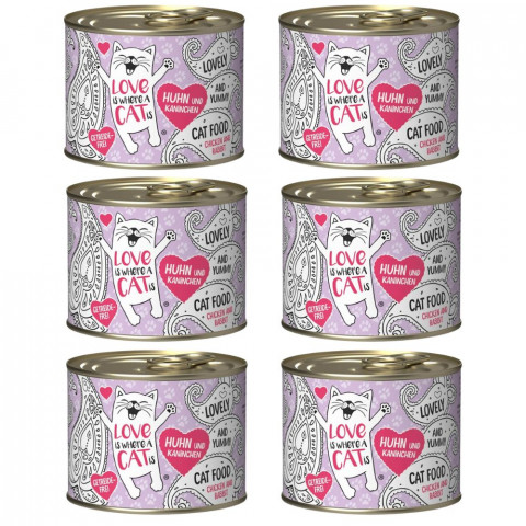 LOVE IS WHERE A CAT IS Kuře s králíkem - mokré krmivo pro kočky - 6x200g - Fotogalerie 1