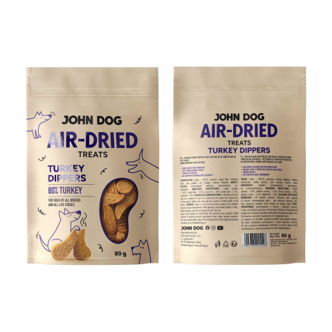 JOHN DOG Air-Dried Turkey dippers - pamlsek pro psa - 80g - Fotogalerie 2