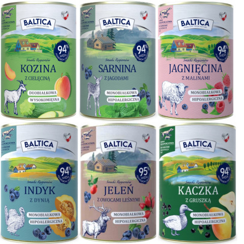 BALTICA Chutě regionů MIX příchutí - mokré krmivo pro psy - 6x400g - Fotogalerie 1